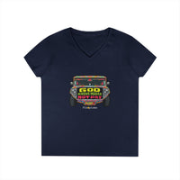 God Knows Hudas Not Pay Jeepney V-Neck Shirt