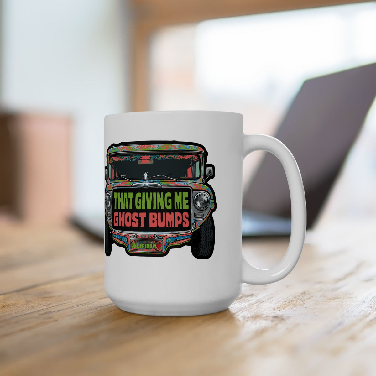 That Gives Me Ghost Bumps Jeepney White Mug