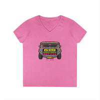 God Knows Hudas Not Pay Jeepney V-Neck Shirt