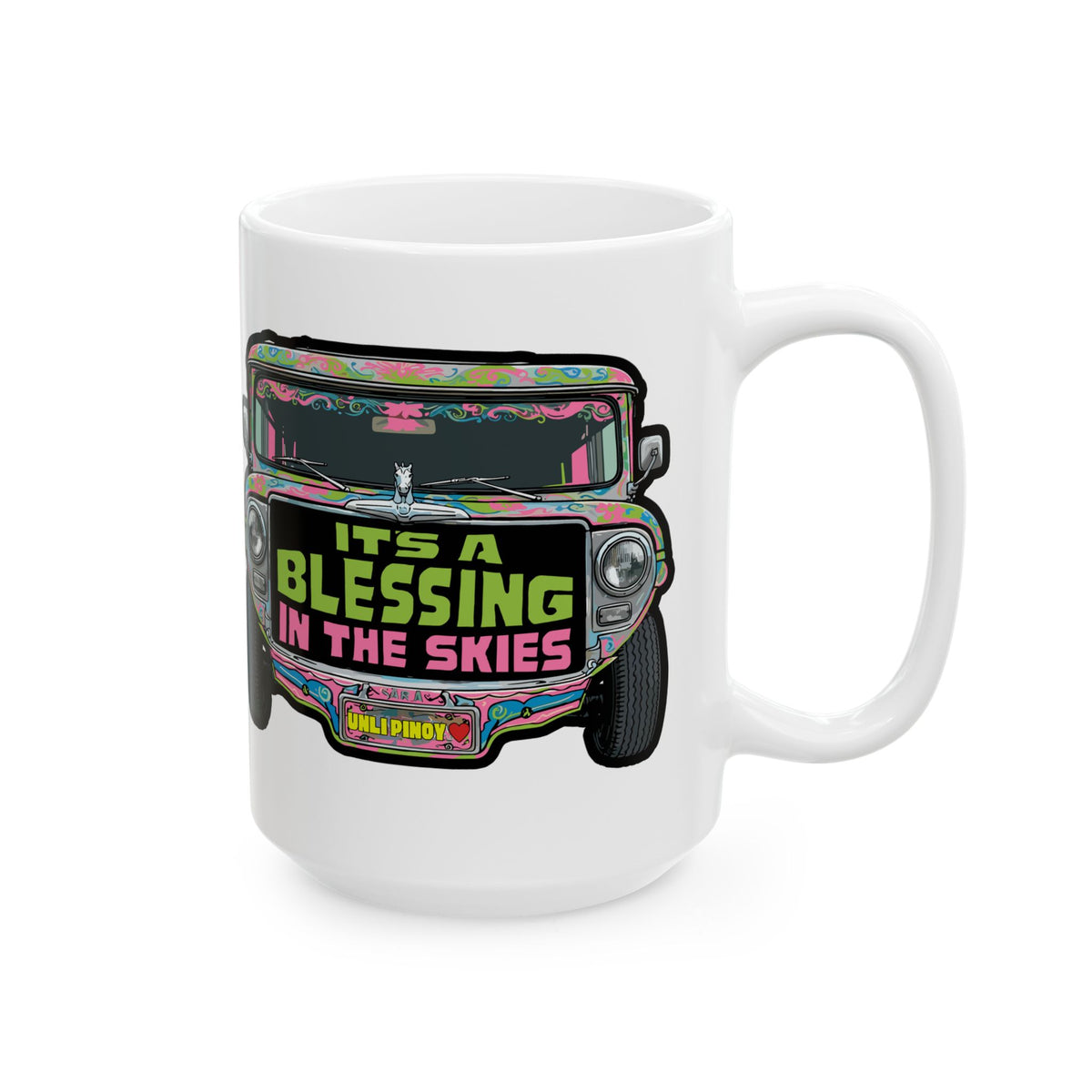 It's a Blessing in the Skies Jeepney White Mug