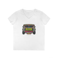 God Knows Hudas Not Pay Jeepney V-Neck Shirt