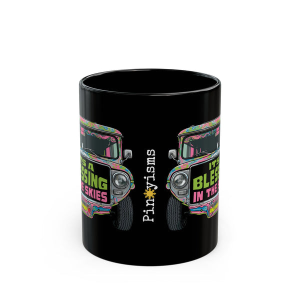 It's a Blessing In The Skies Jeepney Black Mug