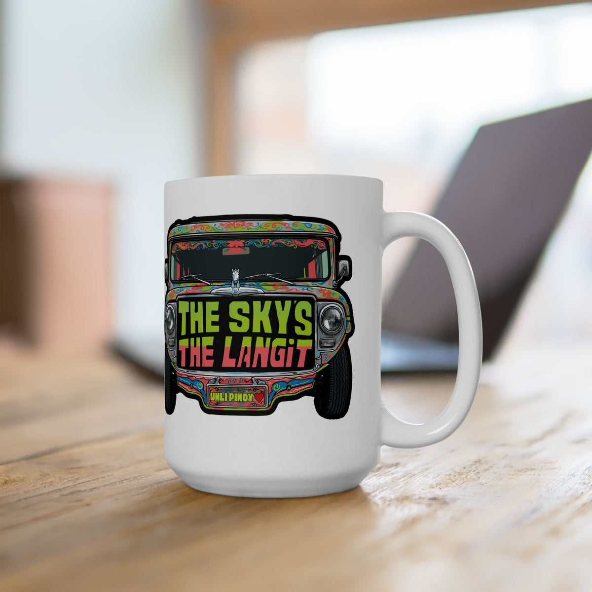 The Sky's the Langit Jeepney White Mug