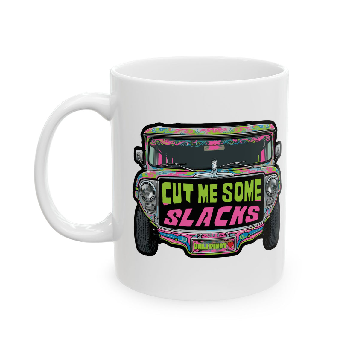 Cut Me Some Slacks Jeepney White Mug