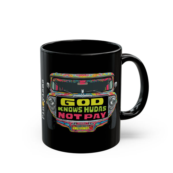 God Knows Judas Not Pay Jeepney Black Mug