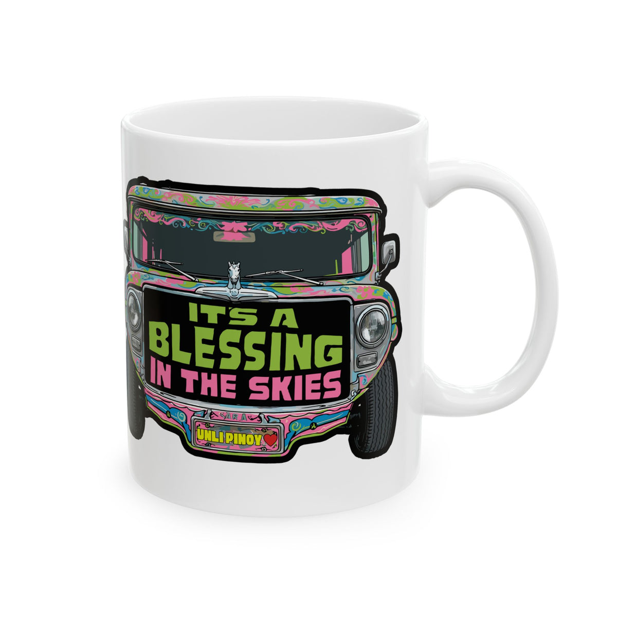 It's a Blessing in the Skies Jeepney White Mug