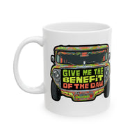Give Me the Benefit of the Daw Jeepney White Mug