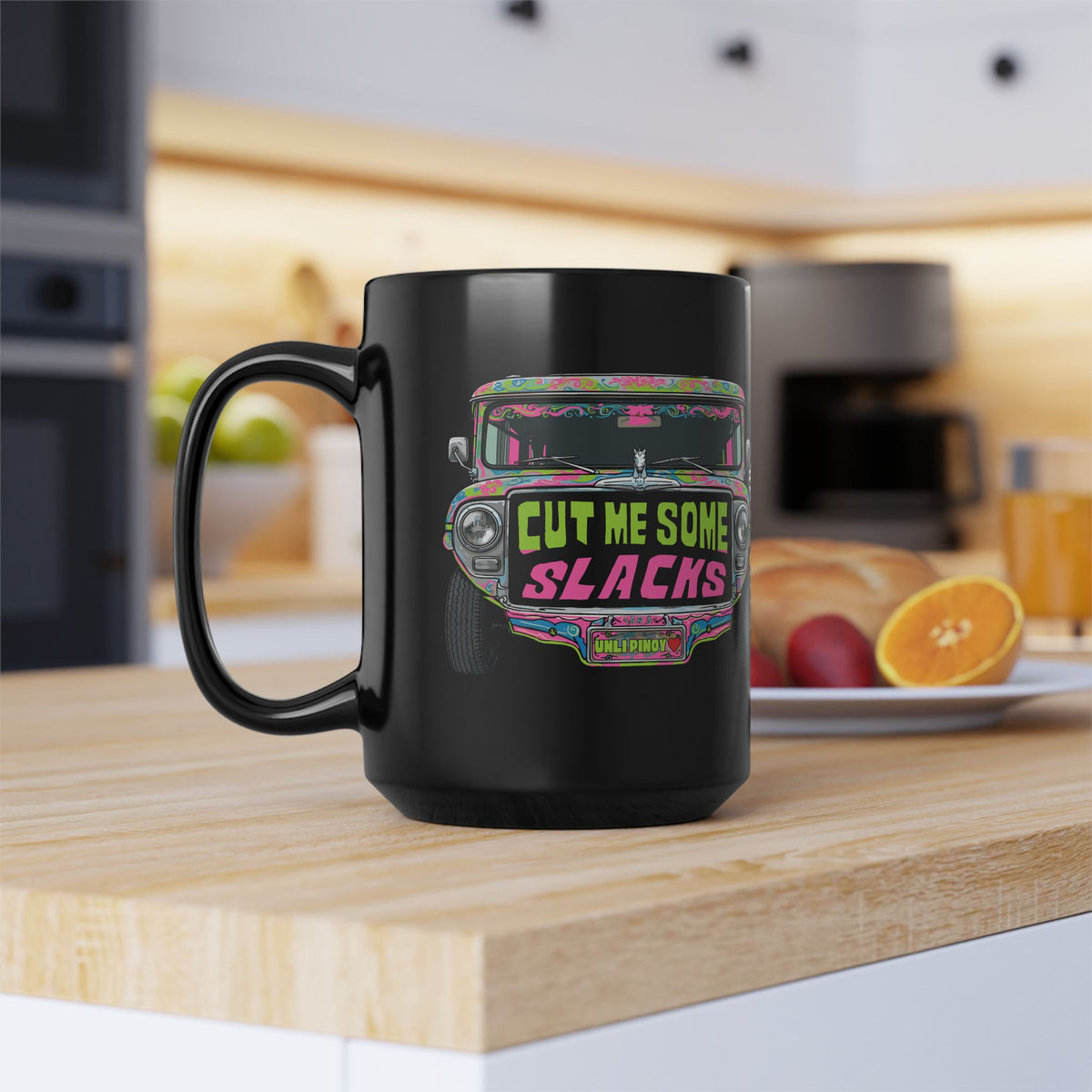 Cut Me Some Slacks Jeepney Black Mug