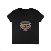 God Knows Hudas Not Pay Jeepney V-Neck Shirt