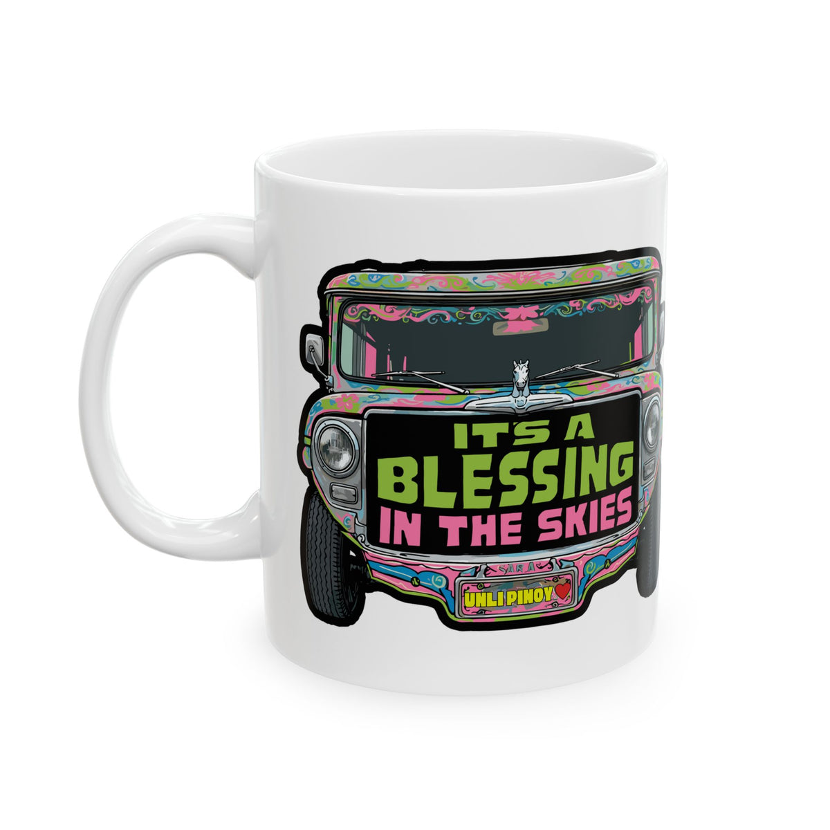 It's a Blessing in the Skies Jeepney White Mug