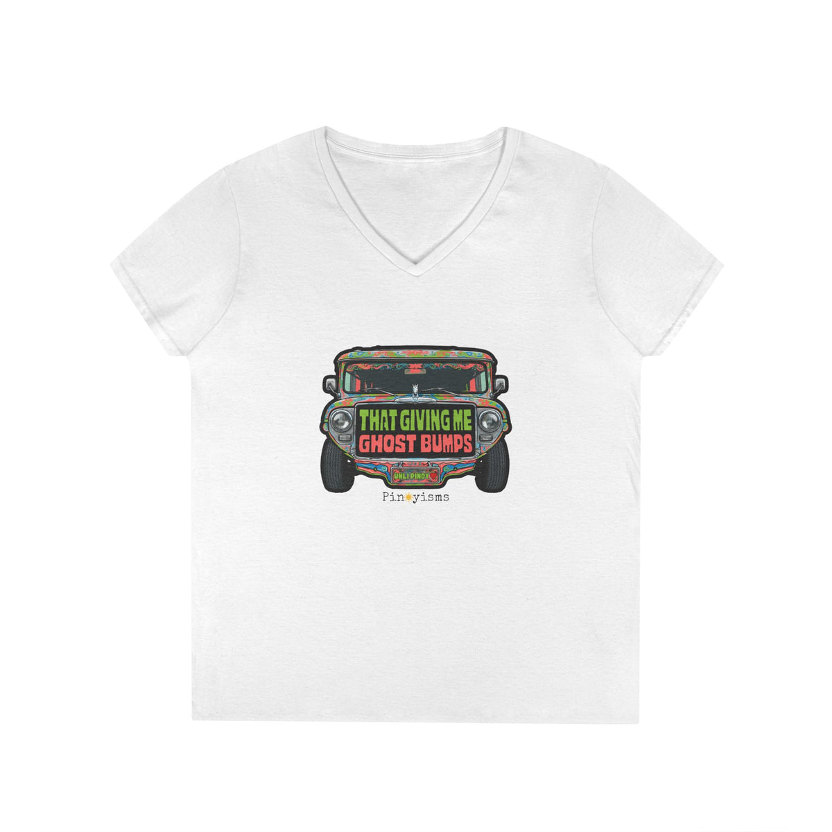 That Gives Me Ghost Bumps Jeepney V-neck Shirt