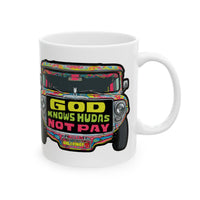 God Knows Judas Not Pay Jeepney White Mug