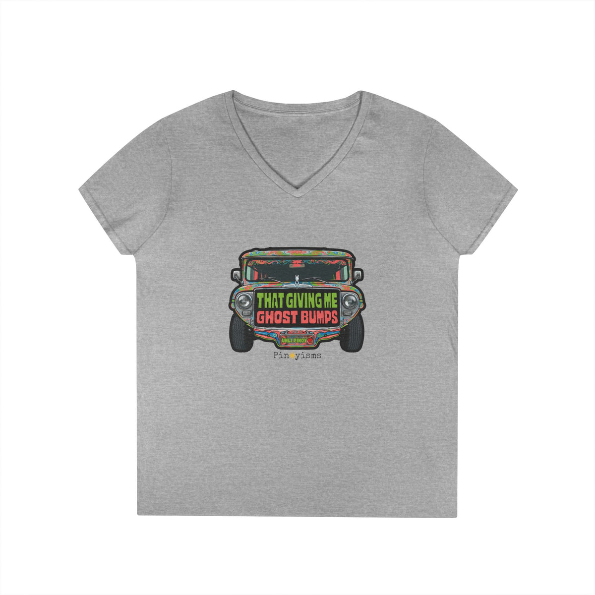 That Gives Me Ghost Bumps Jeepney V-neck Shirt