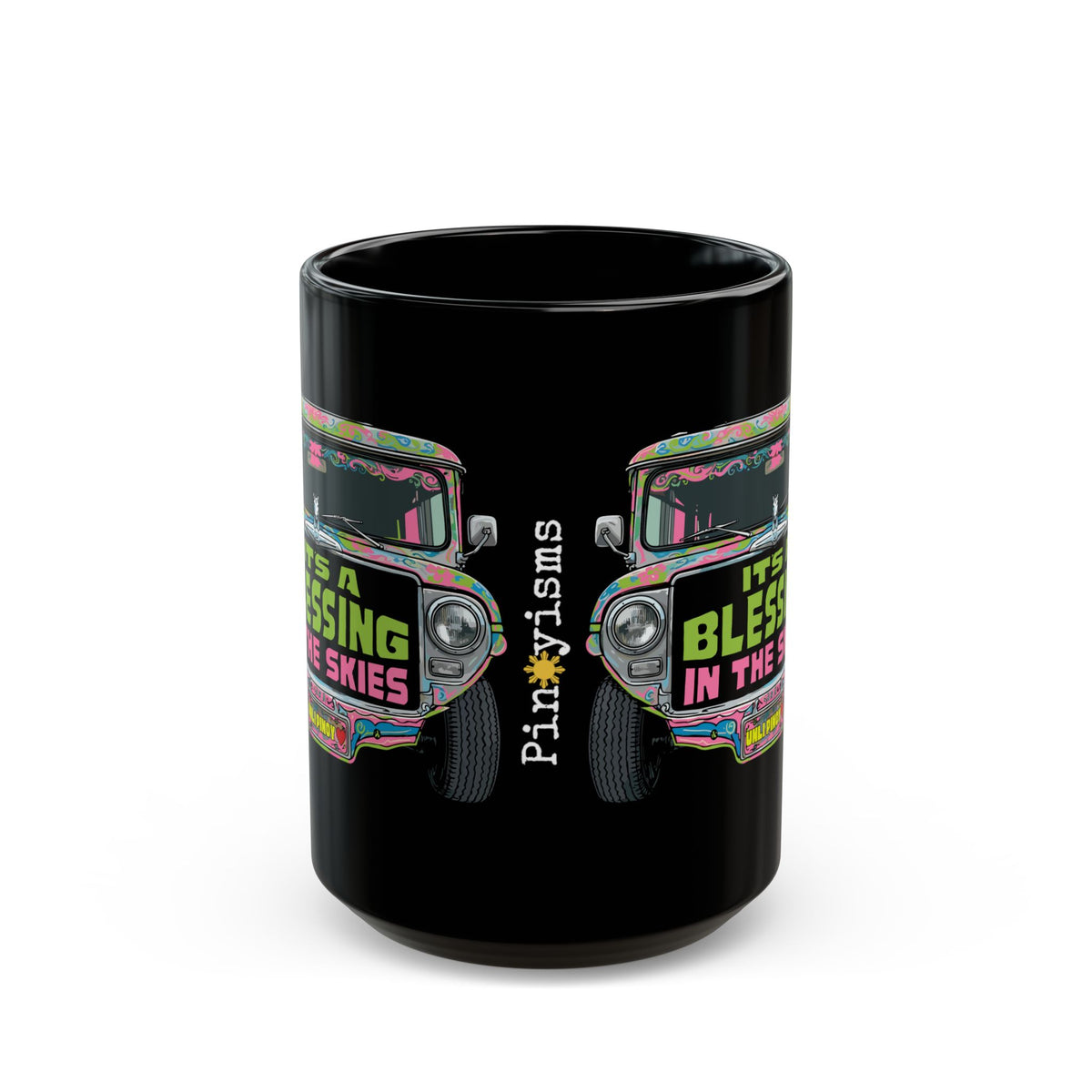 It's a Blessing In The Skies Jeepney Black Mug