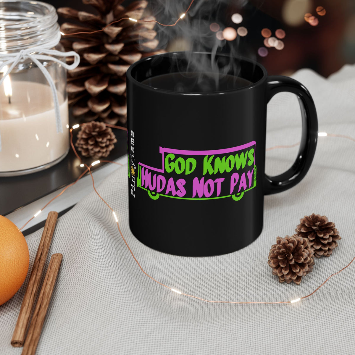 God Knows Judas Not Pay Black Mug