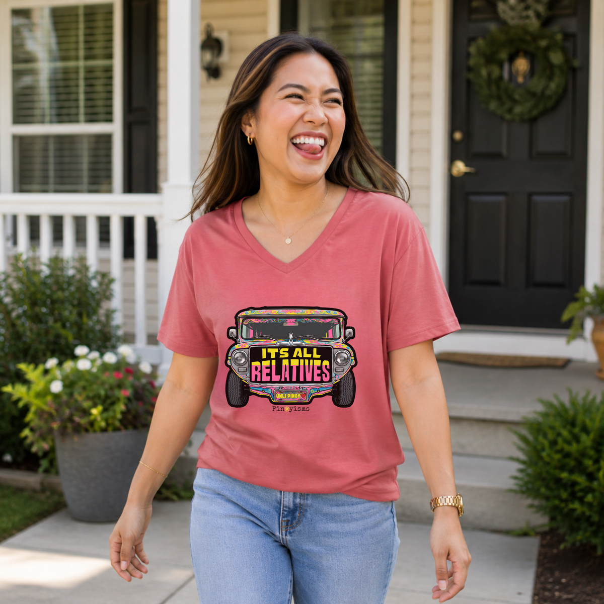 It's All Relatives Jeepney V-neck Shirt