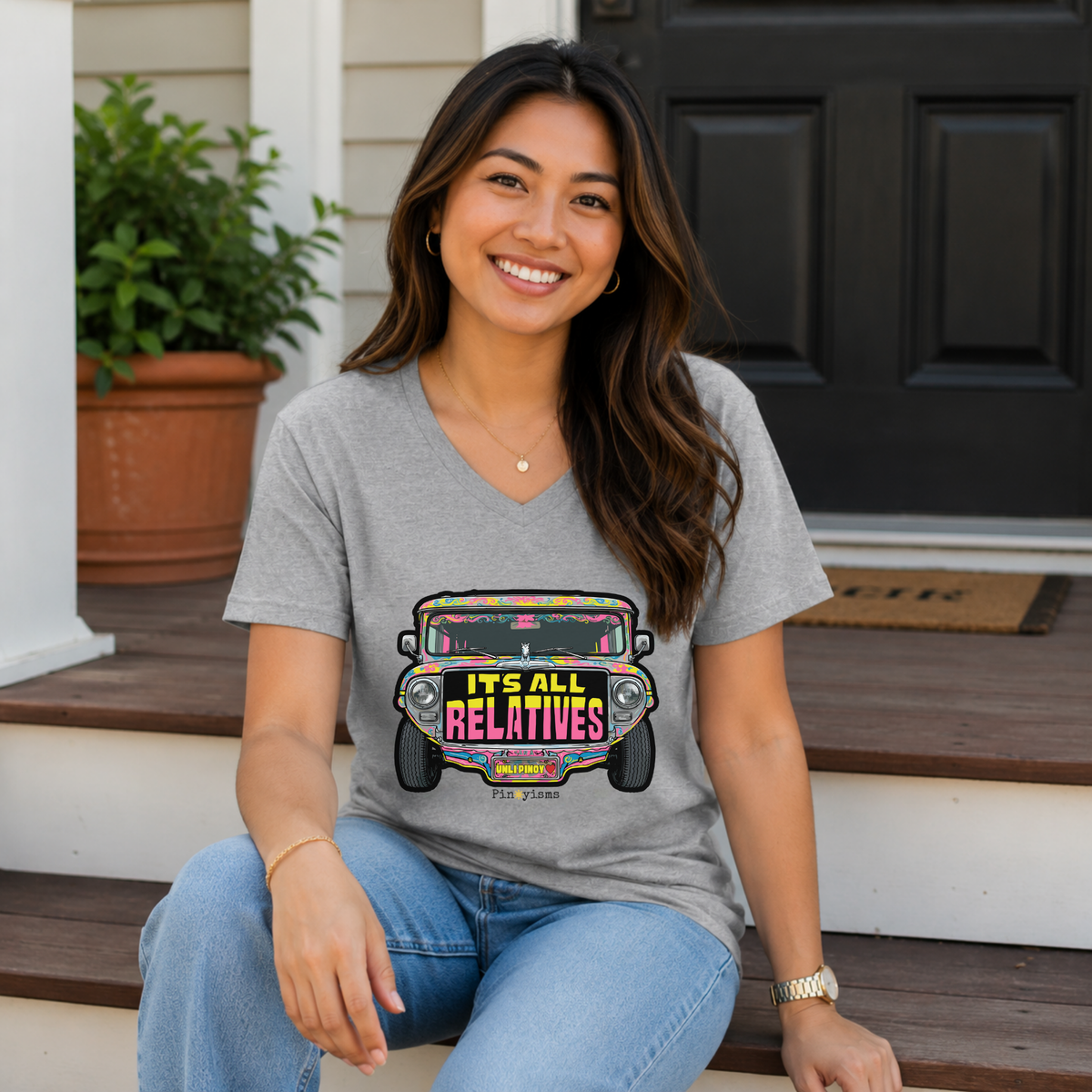 It's All Relatives Jeepney V-neck Shirt